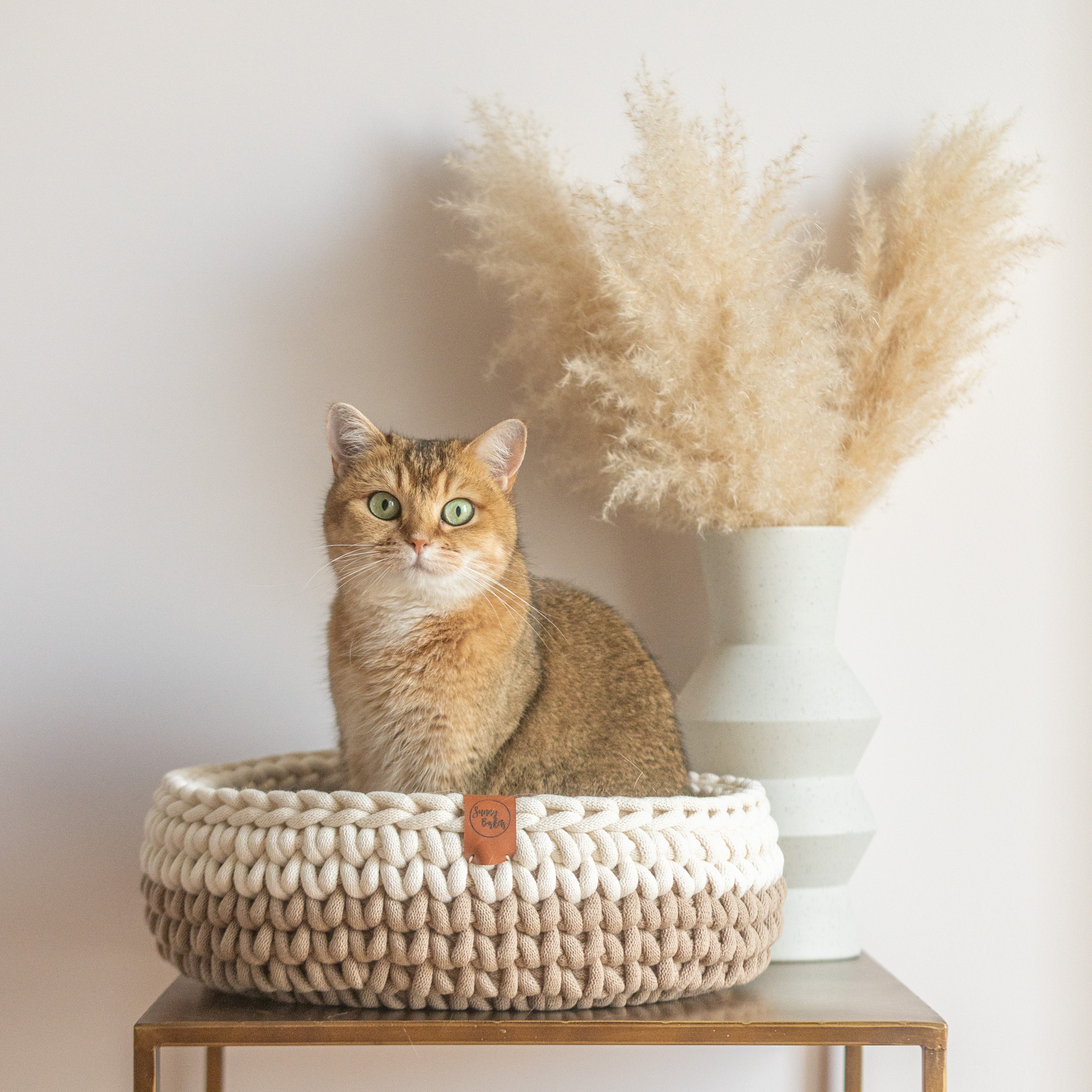 Woven store cat basket